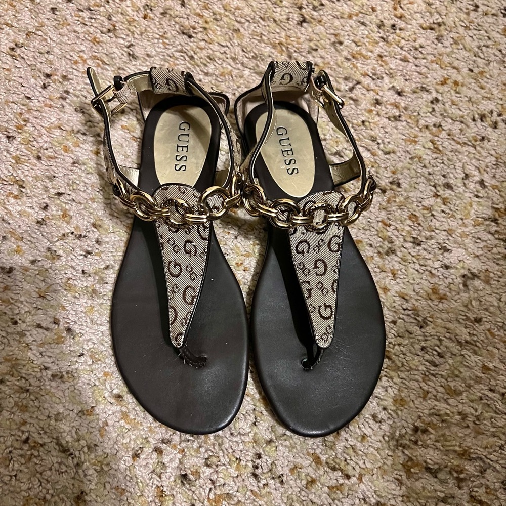 Guess Sandals with Gold Buckle